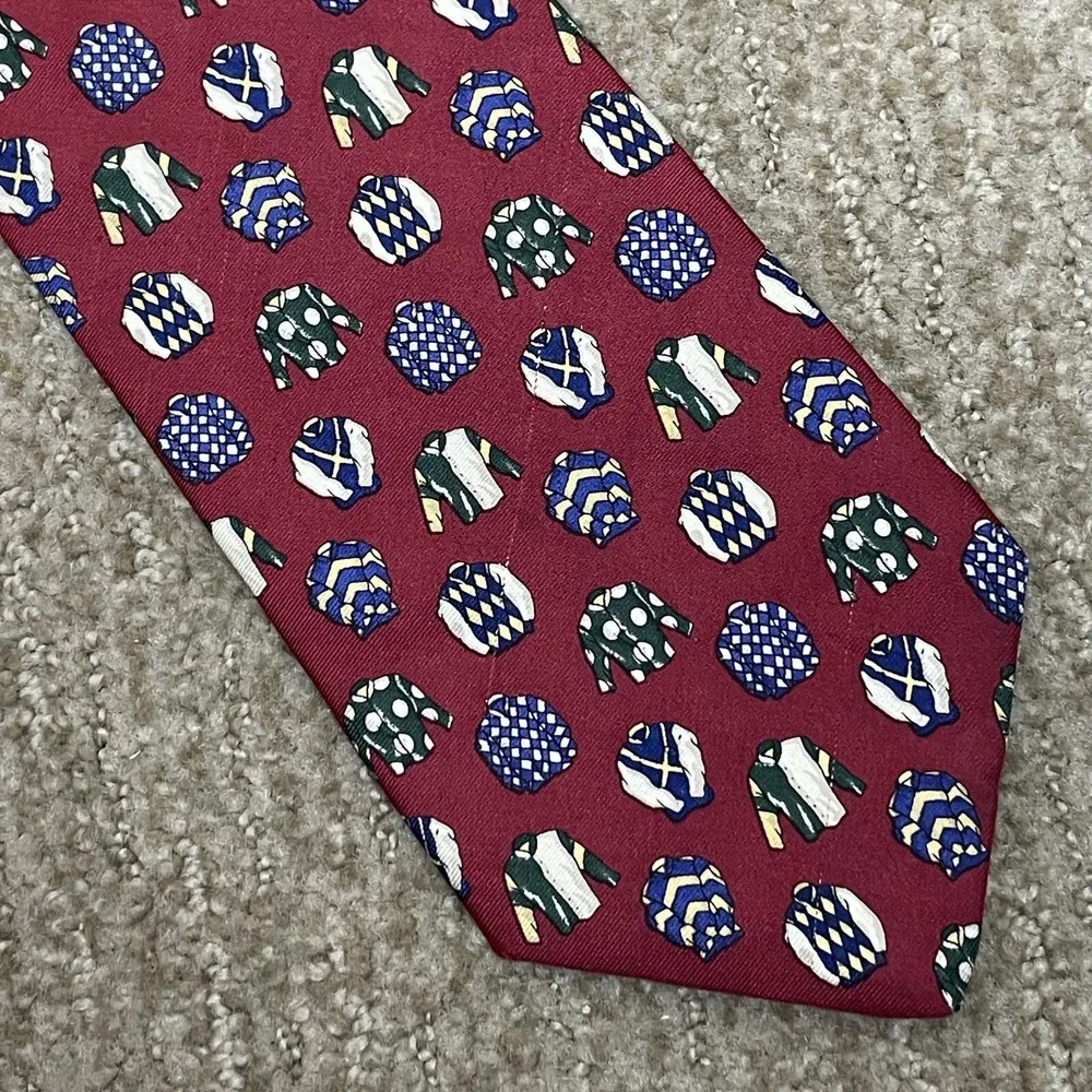 Brooks Brothers Makers‎ Red Green Silk Tie Jacket Print Preppy Old Money USA